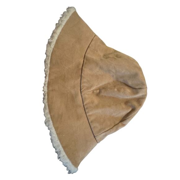 Vtg 70s Suede Sherpa Bucket Hat Made in USA Shearling Lined Winter Cap Size 6 main image 9